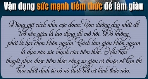 Vận dụng sức mạnh tiềm thức để làm giàu